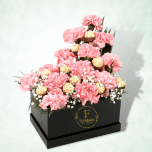 Sweet Treats and Flowers: Pink Carnations and Ferrero Rocher