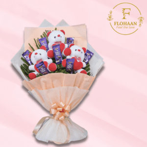 Lovely Rosy Romance - Teddy Bear and Chocolate Gift Set