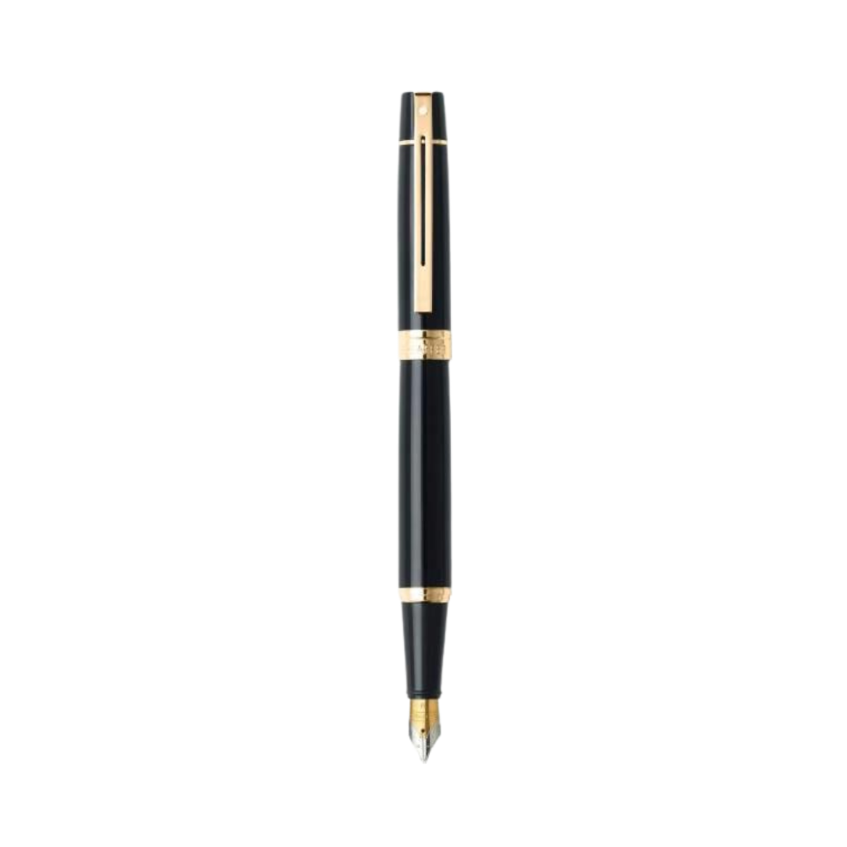 Sheaffer 300 Gift Set - Glossy Black & Gold Ballpoint Pen With Medium Ruled Notebook, Premium Presentation Box